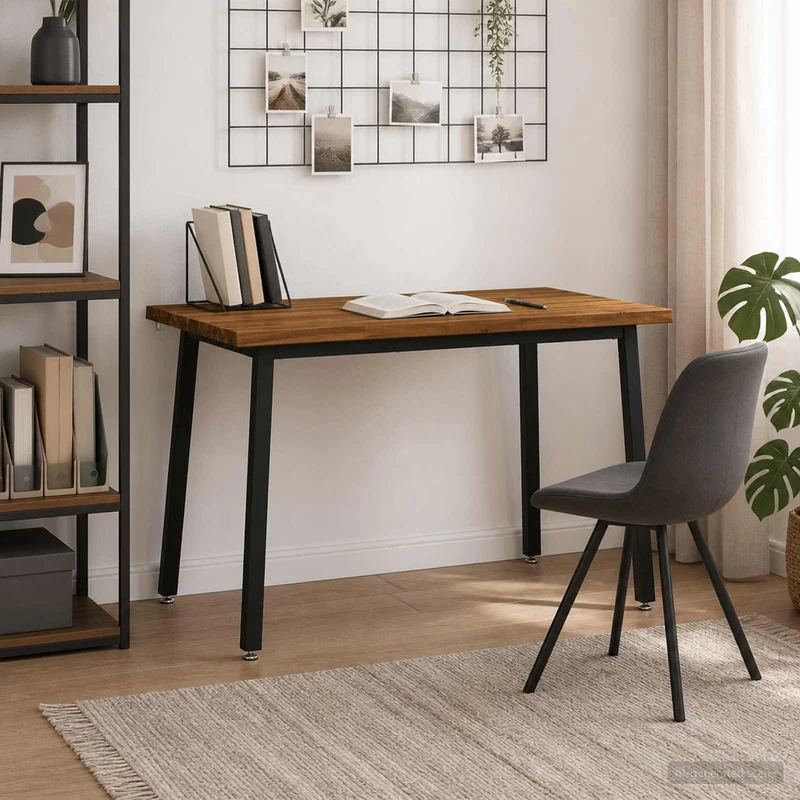 120 x 80 x 75 cm Massivt Akaciaträ Naturlig och svart