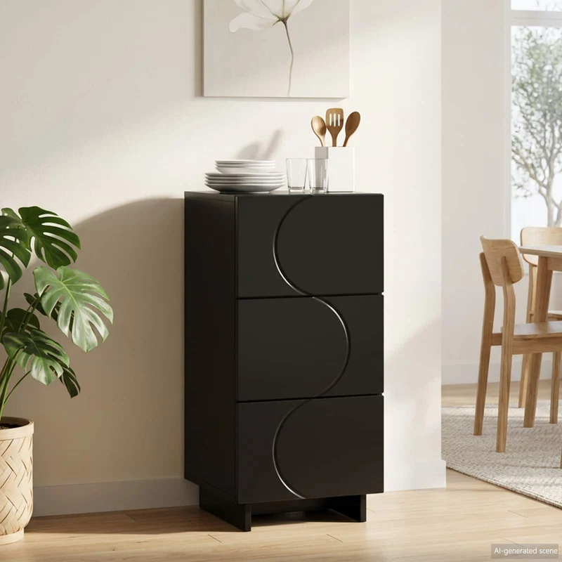 Sideboard Svart 33,5 x 34,5 x 75 cm Konstruerat trä