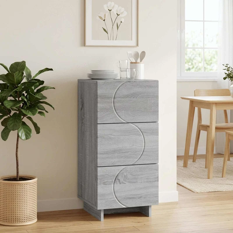 Sideboard Grå Sonoma 33,5 x 34,5 x 75 cm Konstruerat trä