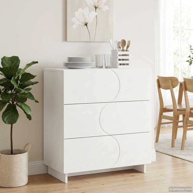Sideboard Vit 70 x 38 x 75 cm Konstruerat trä