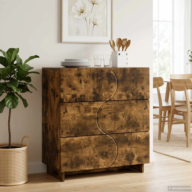 Sideboard Rökt ek 70 x 38 x 75 cm Konstruerat trä