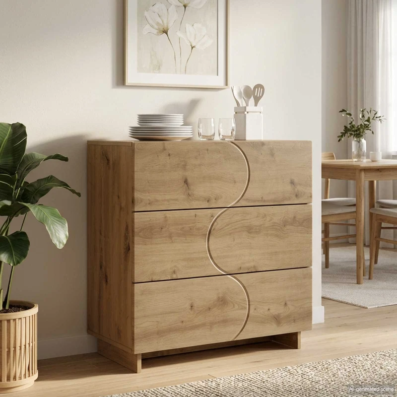 Sideboard Artisan-ek 70 x 38 x 75 cm Konstruerat trä