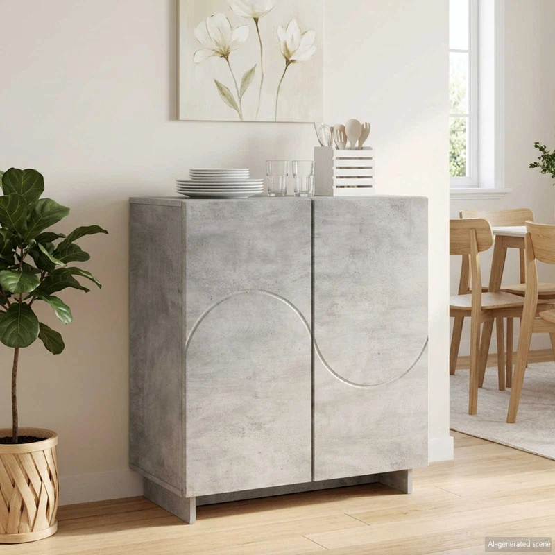 Skänk Betonggrå 67 x 34,5 x 75 cm Konstruerat trä