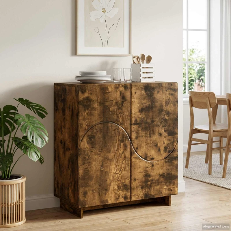Skänk Rökt ek 67 x 34,5 x 75 cm Konstruerat trä