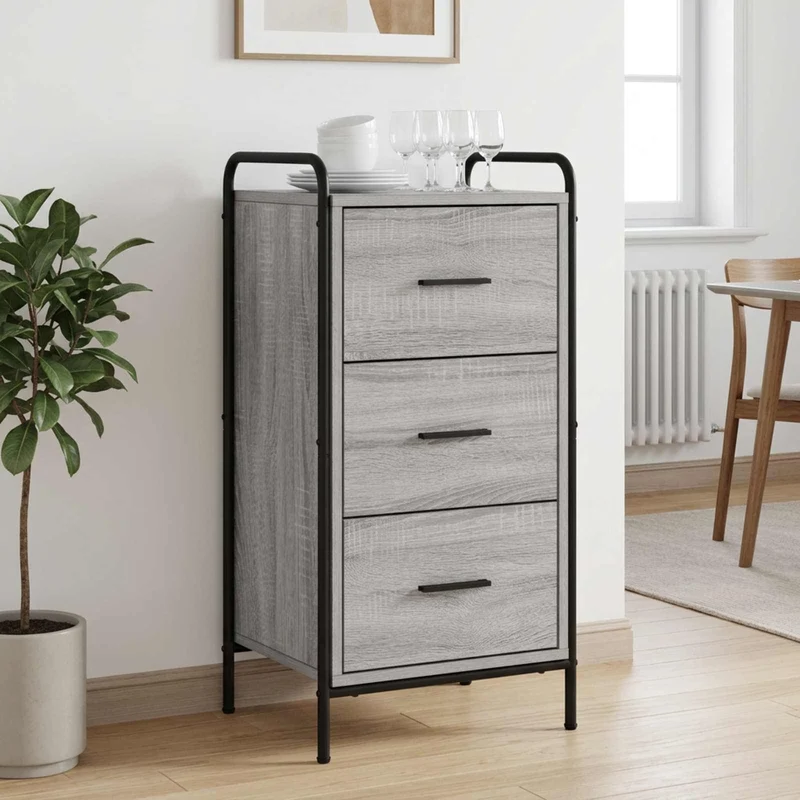 Sideboard Grå Sonoma 97 x 33 x 81 cm Konstruerat trä