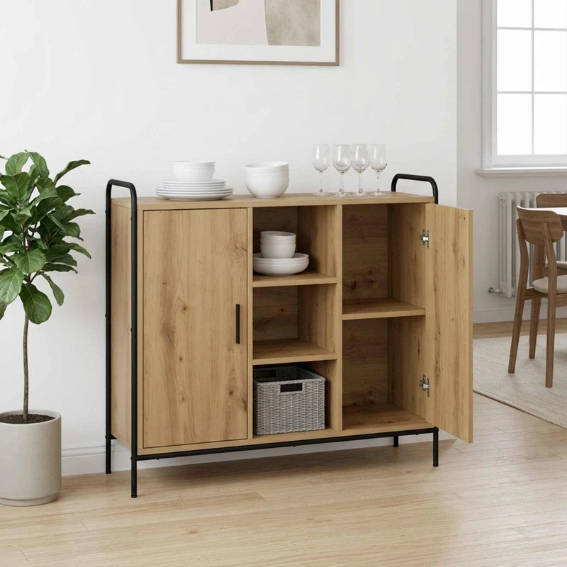 Sideboard Artisan-ek 97 x 33 x 81 cm Konstruerat trä