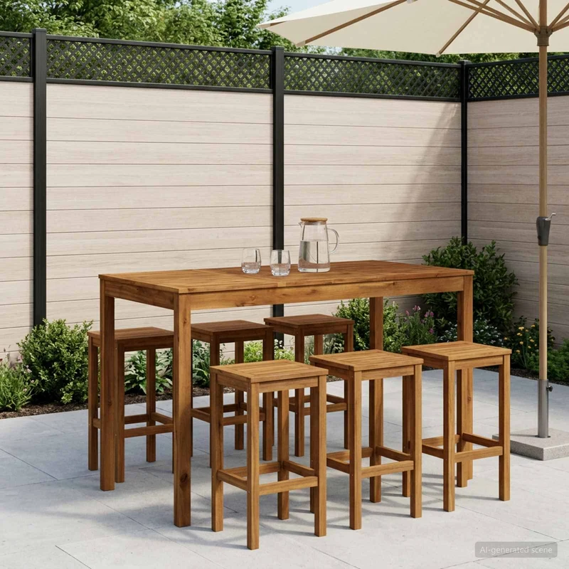 Trädgård Bar Bord Naturlig 141 x 80,5 x 105 cm