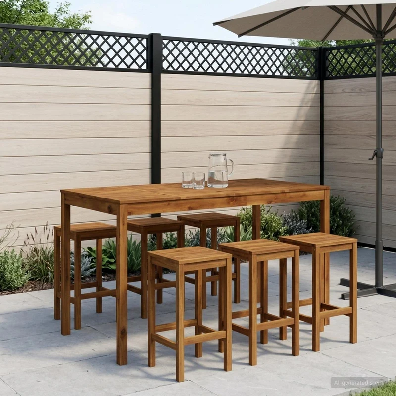 Trädgård Bar Bord Naturlig 180 x 88,5 x 105 cm