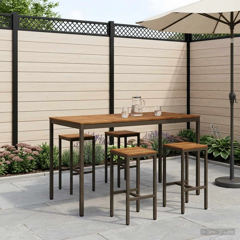 Trädgård Bar Bord NAARDEN Naturlig och Kaffe