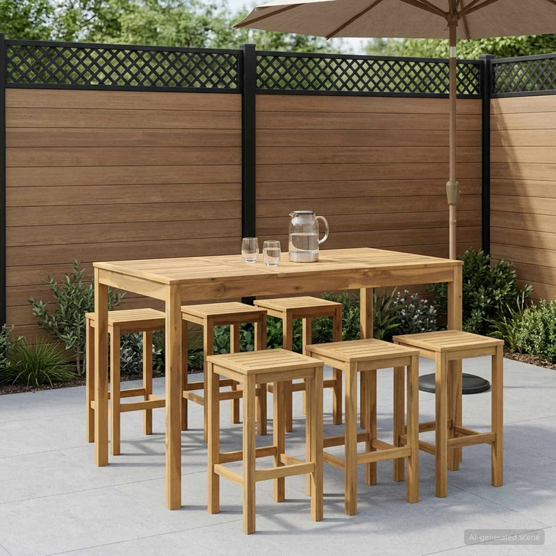 Trädgård Bar Bord Vit 147 x 88,5 x 105 cm Massivt Akaciaträ