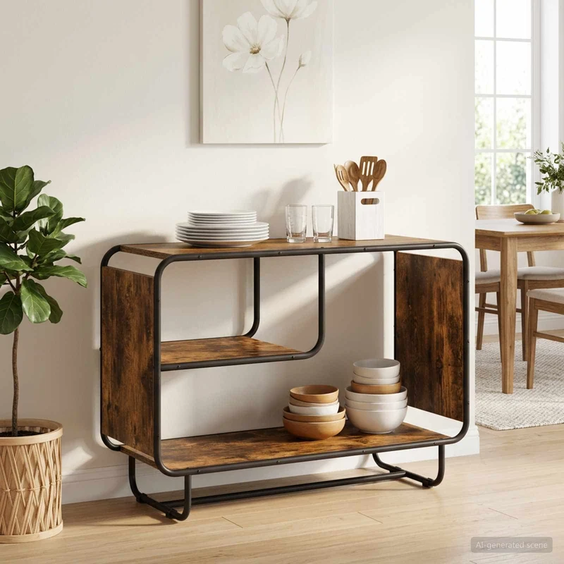 Sideboard Rökt ek 93.5 x 37.5 x 64.5 cm Konstruerat trä