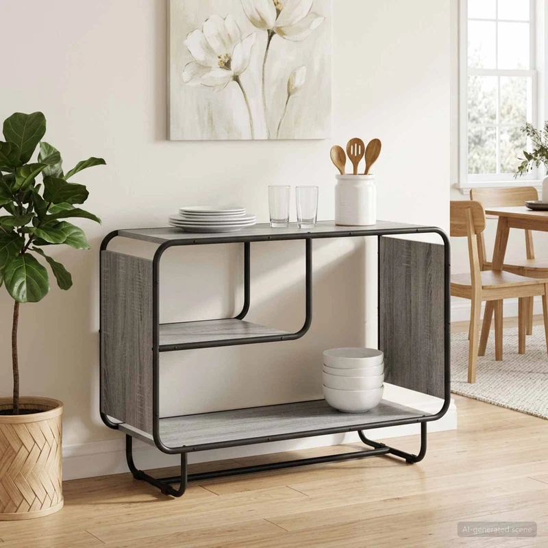 Sideboard Grå Sonoma 93.5 x 37.5 x 64.5 cm Konstruerat trä