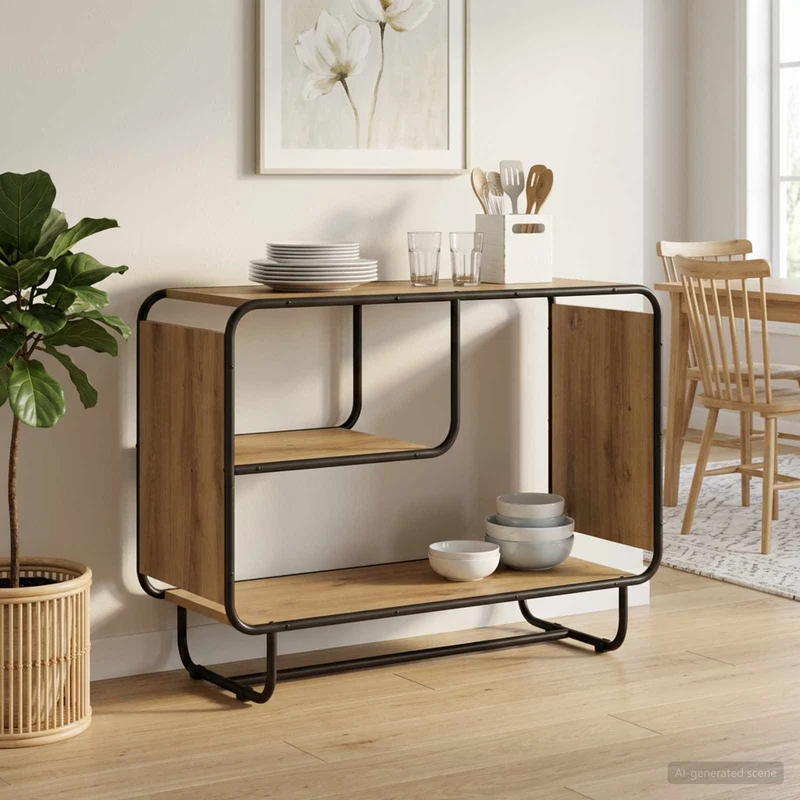 Sideboard Artisan-ek 93.5 x 37.5 x 64.5 cm Konstruerat trä