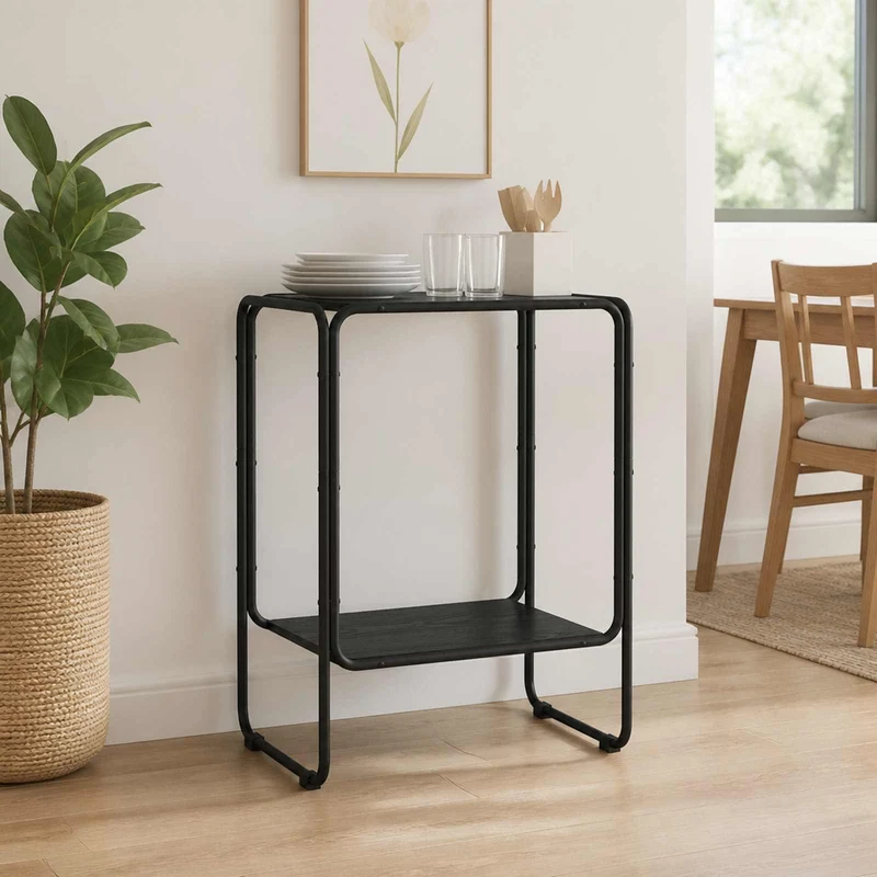 Sideboard Svart ek 60 x 38 x 75 cm Konstruerat trä