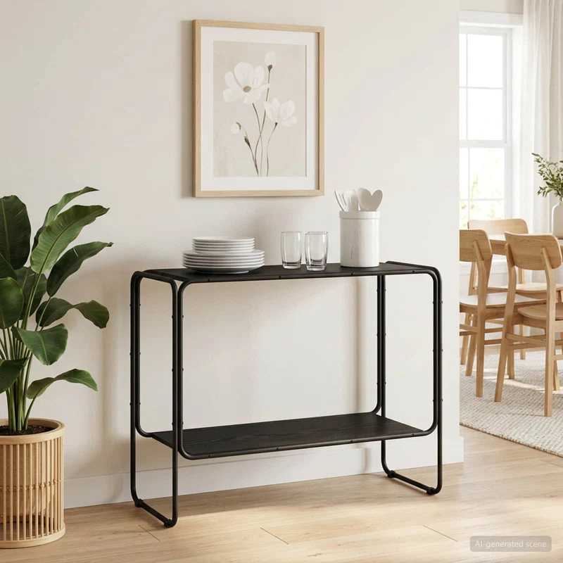 Sideboard Svart ek 93.5 x 38 x 75 cm Konstruerat trä