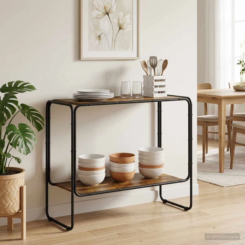 Sideboard Rökt ek 93.5 x 38 x 75 cm Konstruerat trä