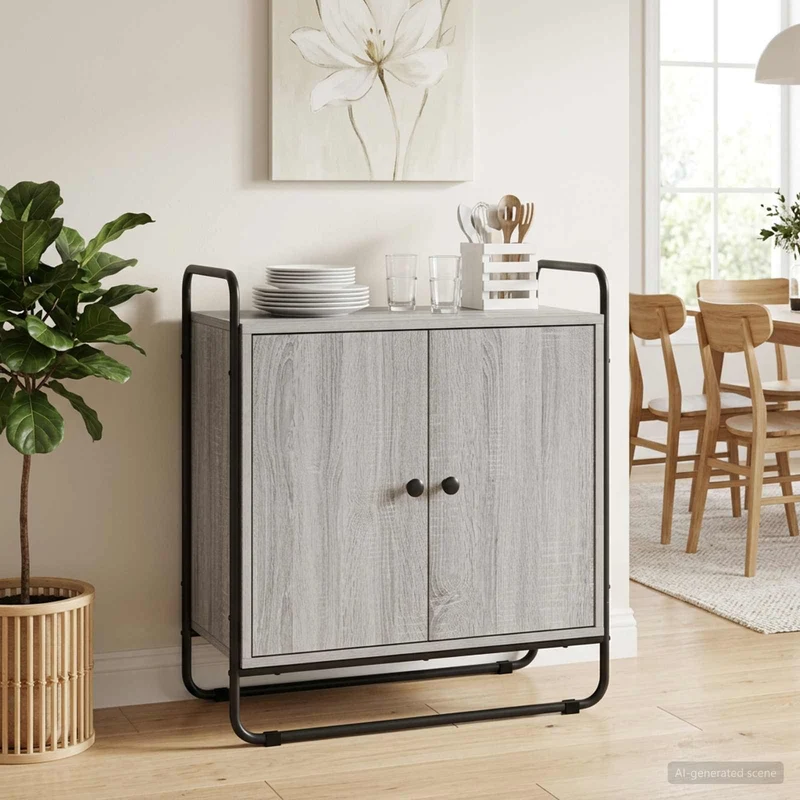 Sideboard Grå Sonoma 68 x 35 x 75 cm Konstruerat trä