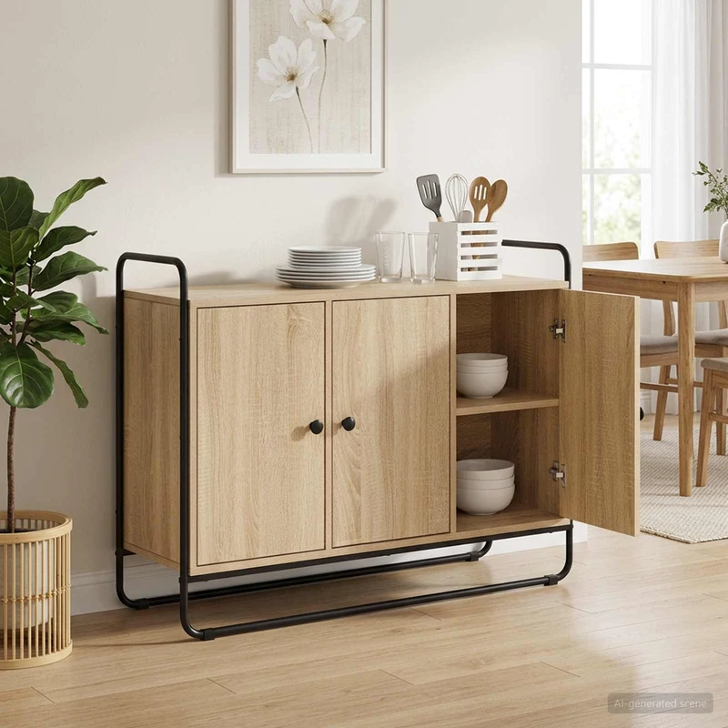 Sideboard Sonoma-ek 102 x 35 x 75 cm Konstruerat trä
