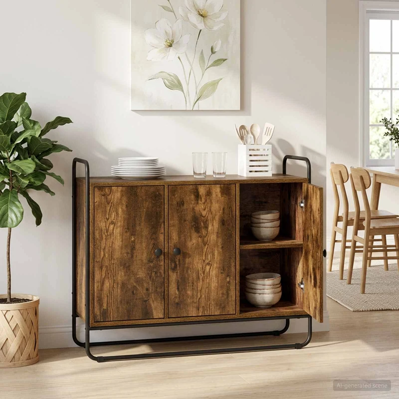 Sideboard Rökt ek 102 x 35 x 75 cm Konstruerat trä