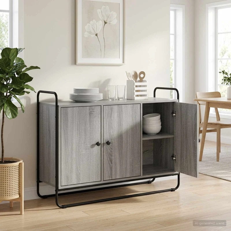 Sideboard Grå Sonoma 102 x 35 x 75 cm Konstruerat trä