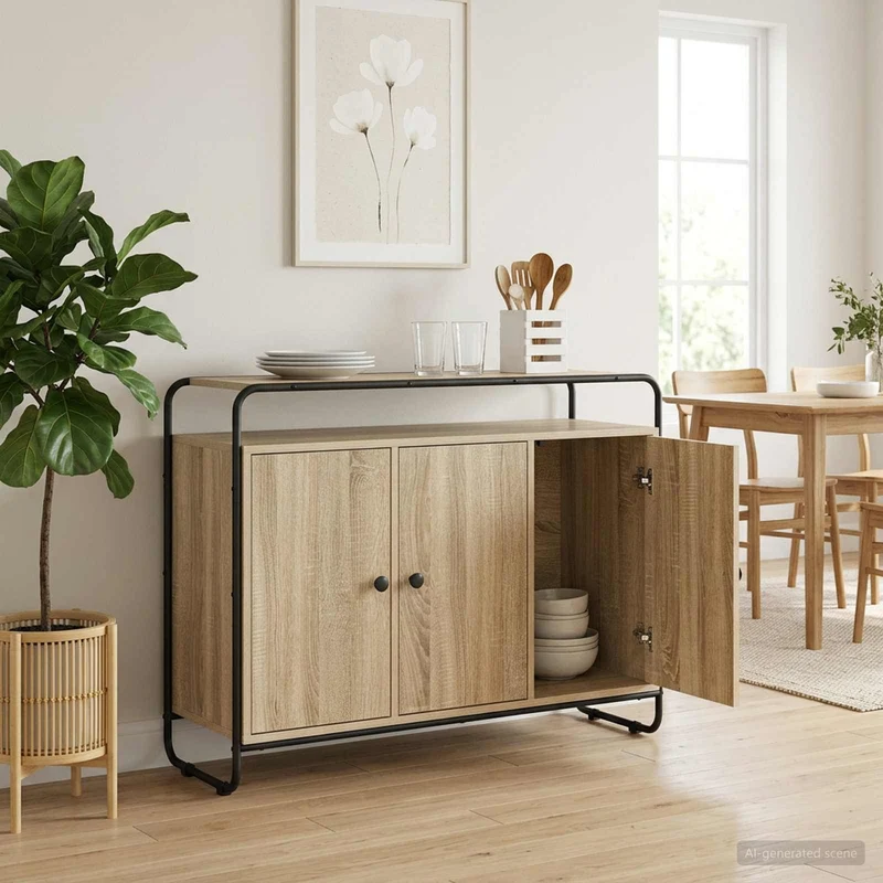 Sideboard Sonoma-ek 102 x 35 x 75 cm Konstruerat trä