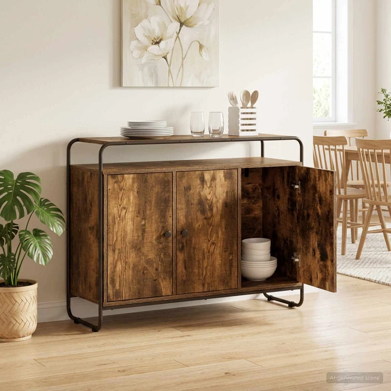 Sideboard Rökt ek 102 x 35 x 75 cm Konstruerat trä
