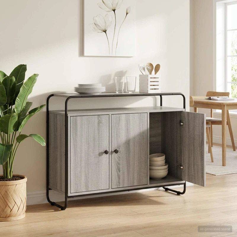 Sideboard Grå Sonoma 102 x 35 x 75 cm Konstruerat trä