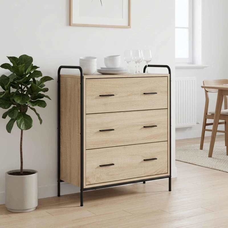 Sideboard Sonoma-ek 97 x 33 x 81 cm Konstruerat trä