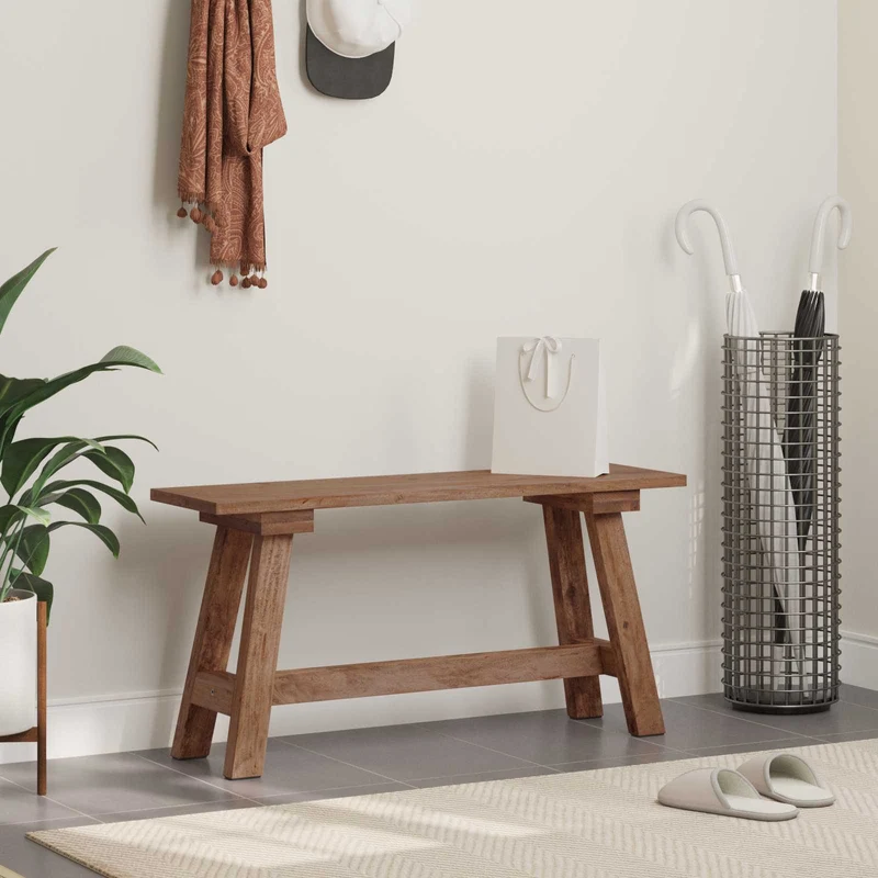 bänk Naturfärg 92 x 23,5 x 45,5 cm Massivt mahognyträ