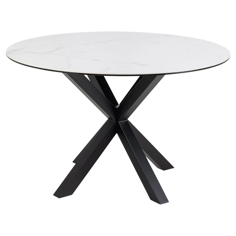 Verdun Matbord Rund 119 cm Vit Keramik