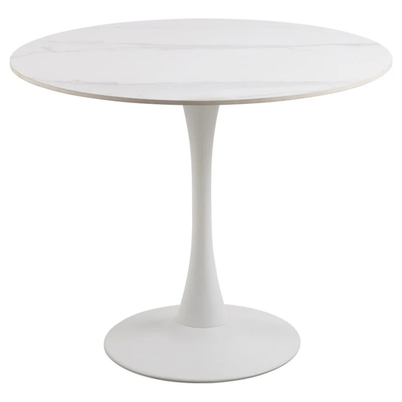 Rennes Matbord Rund 90 cm Vit Unico