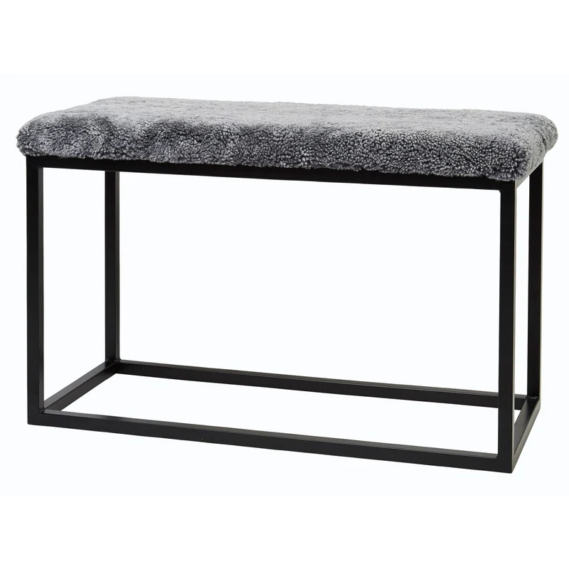 Palle L Bänk Charcoal Grey Silver/Black