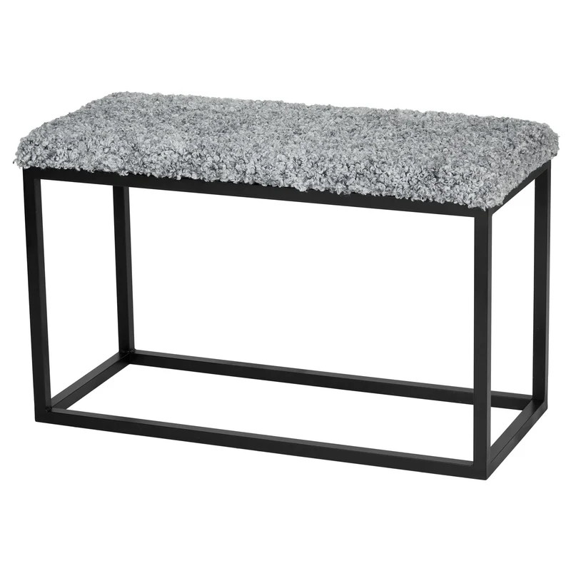 Palle Lumme 80x35x50 cm Bänk med Sittdyna Silver/Black