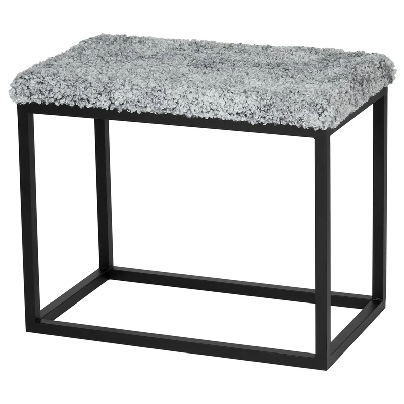 Palle Lumme 60x35x50 cm Bänk med Sittdyna Silver/Black