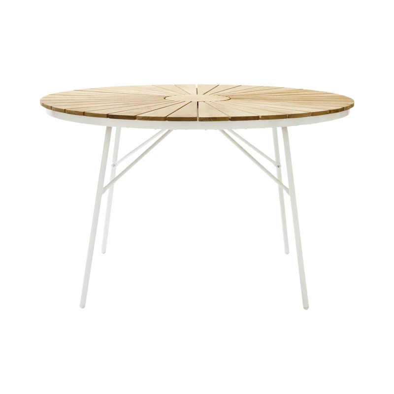 Ellen Trädgårdsbord i Teak och Aluminium 110 cm, Vit