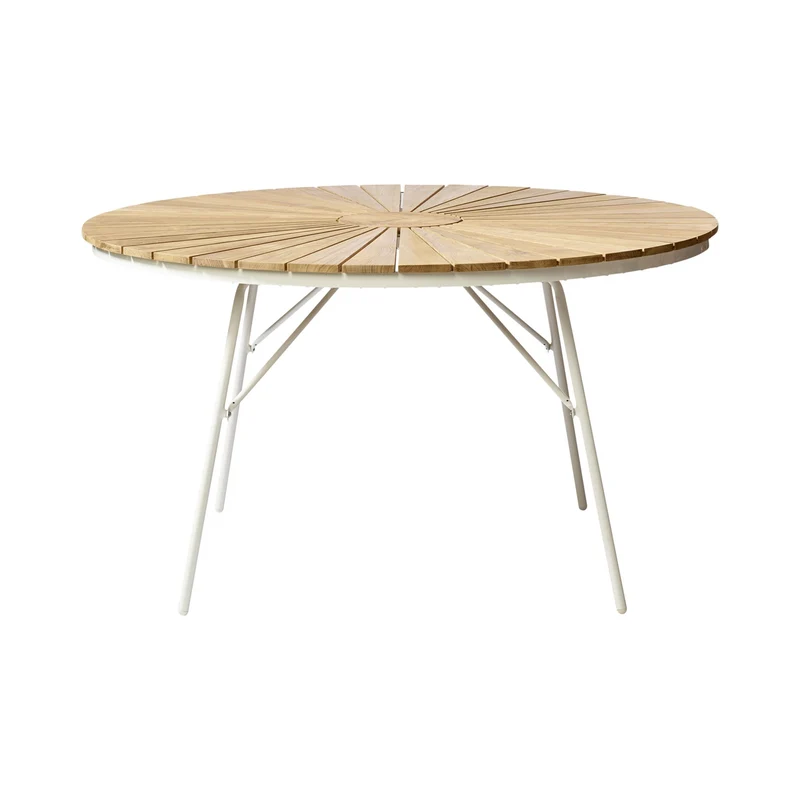 Ellen Trädgårdsbord i Teak och Aluminium 130 cm, Vit