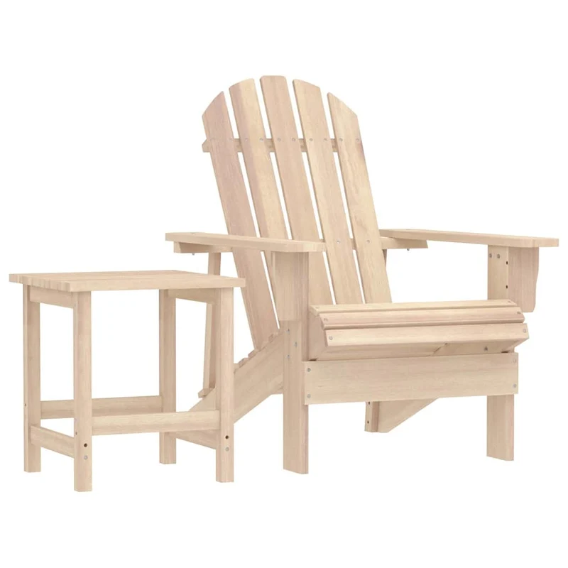 Adirondackstol med bord massivt granträ