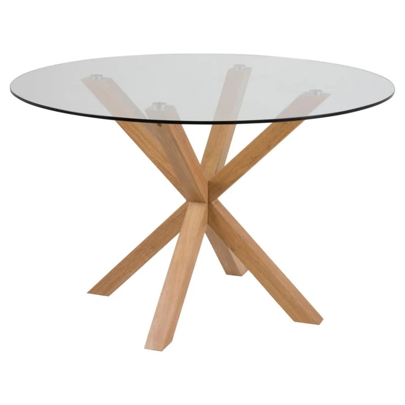 Verdun Matbord Rund 119 cm Glas/Ek