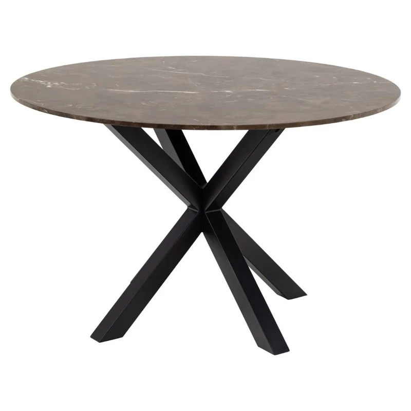 Verdun Matbord Rund 120 cm Brun Marmor