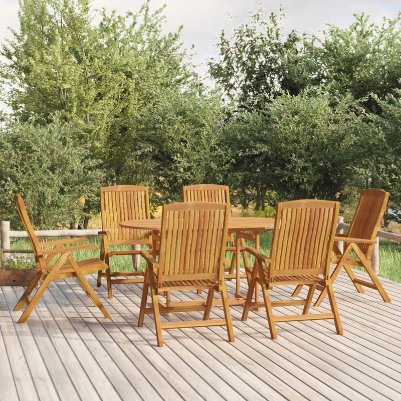 Matgrupp för trädgården 7 delar massiv teak