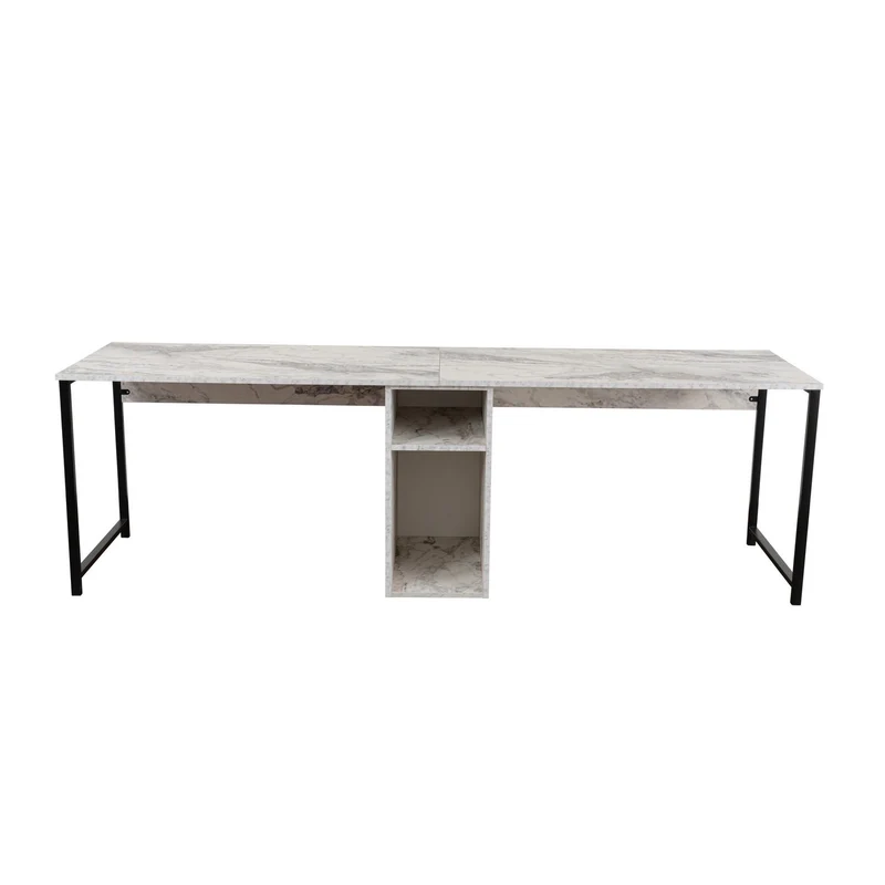 Gaborone dubbel Skrivbord Freesia marmor Svart