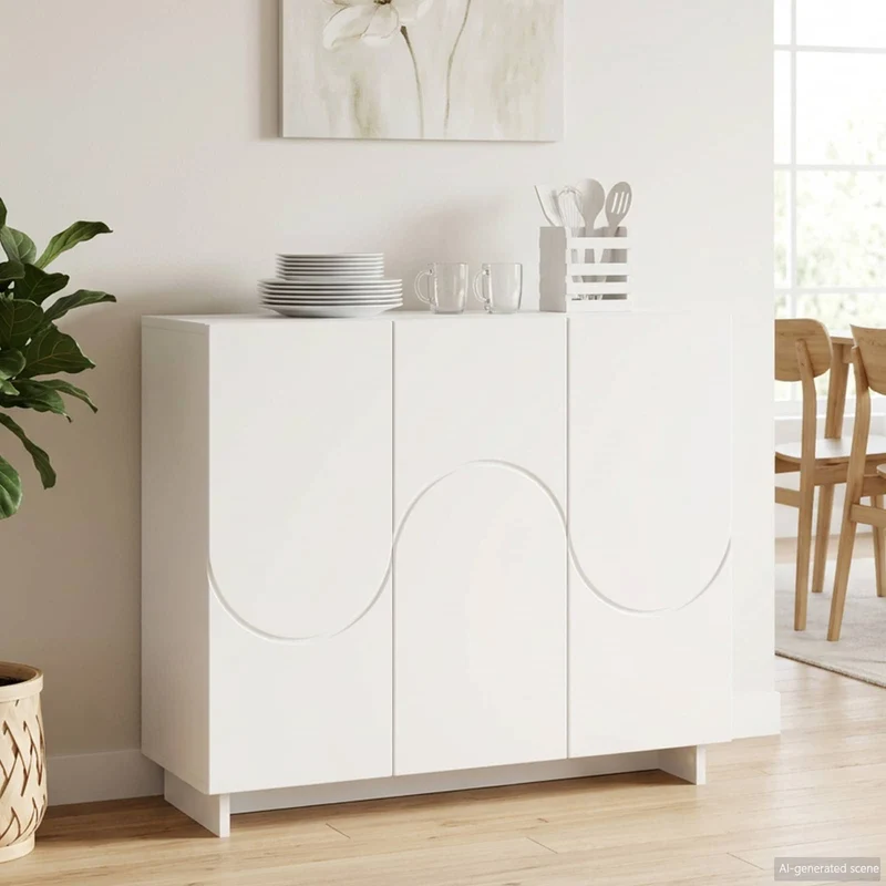 Sideboard Vit 85.5 x 31 x 75 cm Konstruerat trä