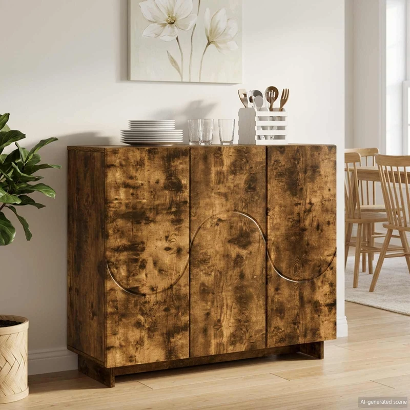 Sideboard Rökt ek 85.5 x 31 x 75 cm Konstruerat trä