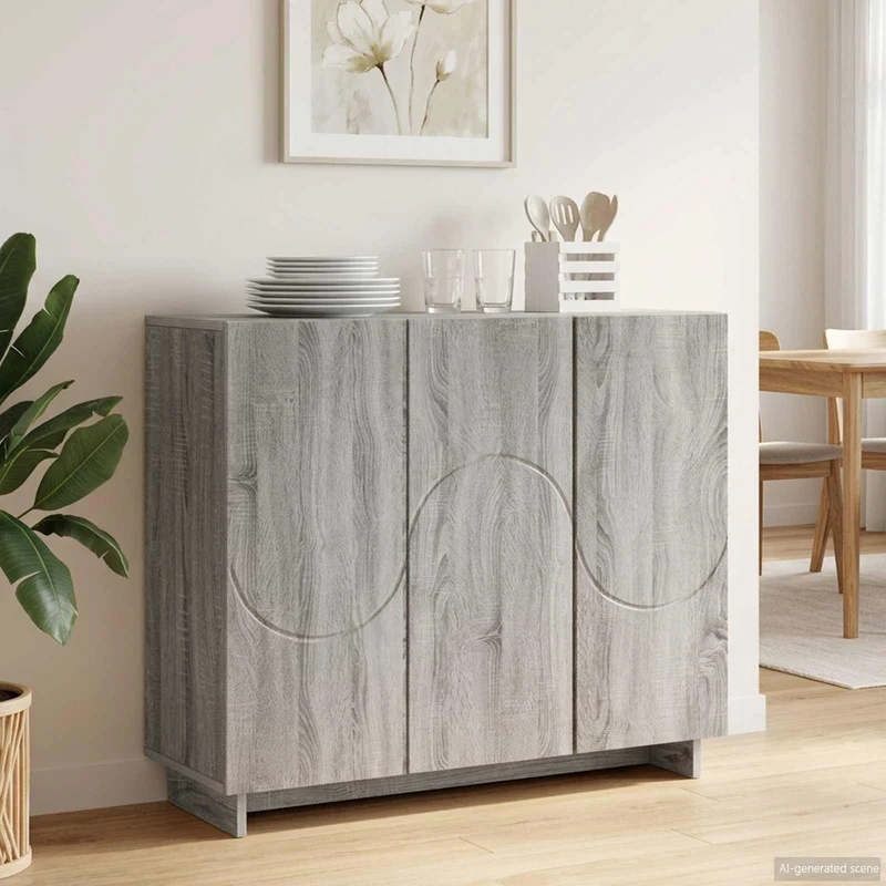 Sideboard Grå Sonoma 85.5 x 31 x 75 cm Konstruerat trä