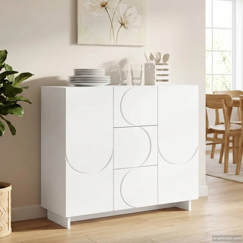 Sideboard Vit 85.5 x 31 x 75 cm Konstruerat trä