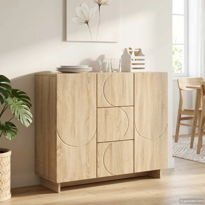 Sideboard Sonoma-ek 85.5 x 31 x 75 cm Konstruerat trä