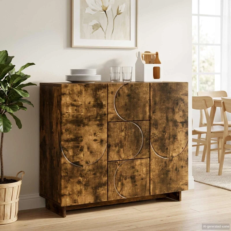 Sideboard Rökt ek 85.5 x 31 x 75 cm Konstruerat trä