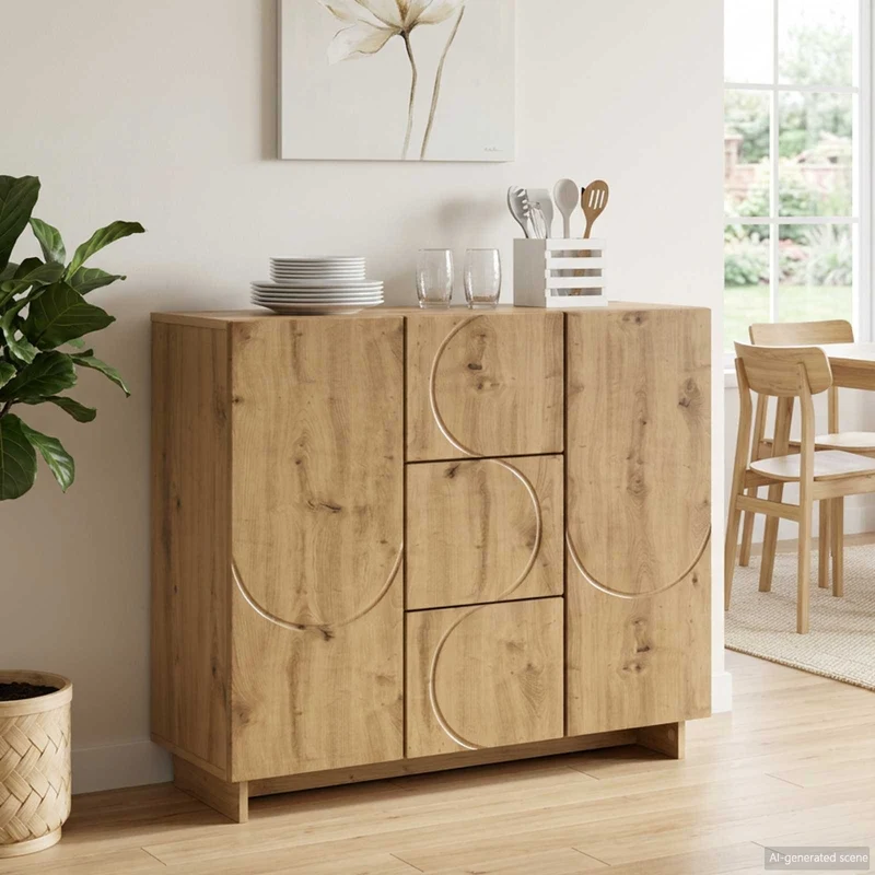 Sideboard Artisan-ek 85.5 x 31 x 75 cm Konstruerat trä