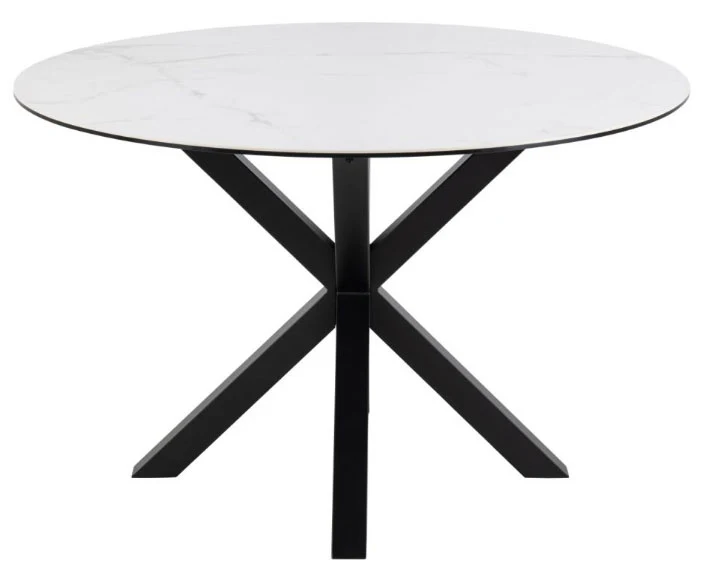 Verdun Matbord Rund 119 cm Rund Vit Keramik