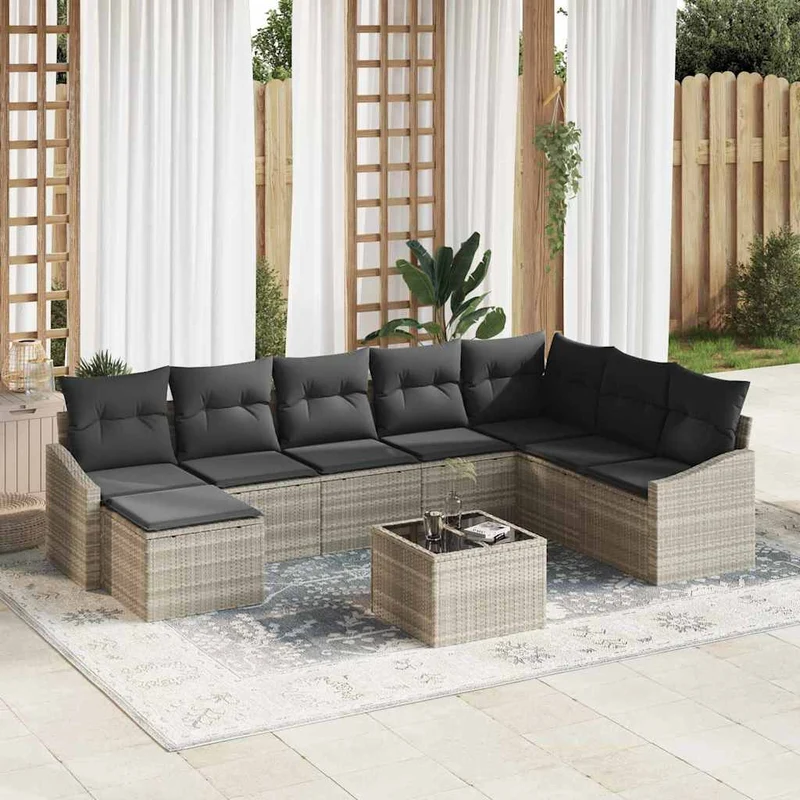 Trädgårdsoffset 8 st Ljusgrå konstrotting